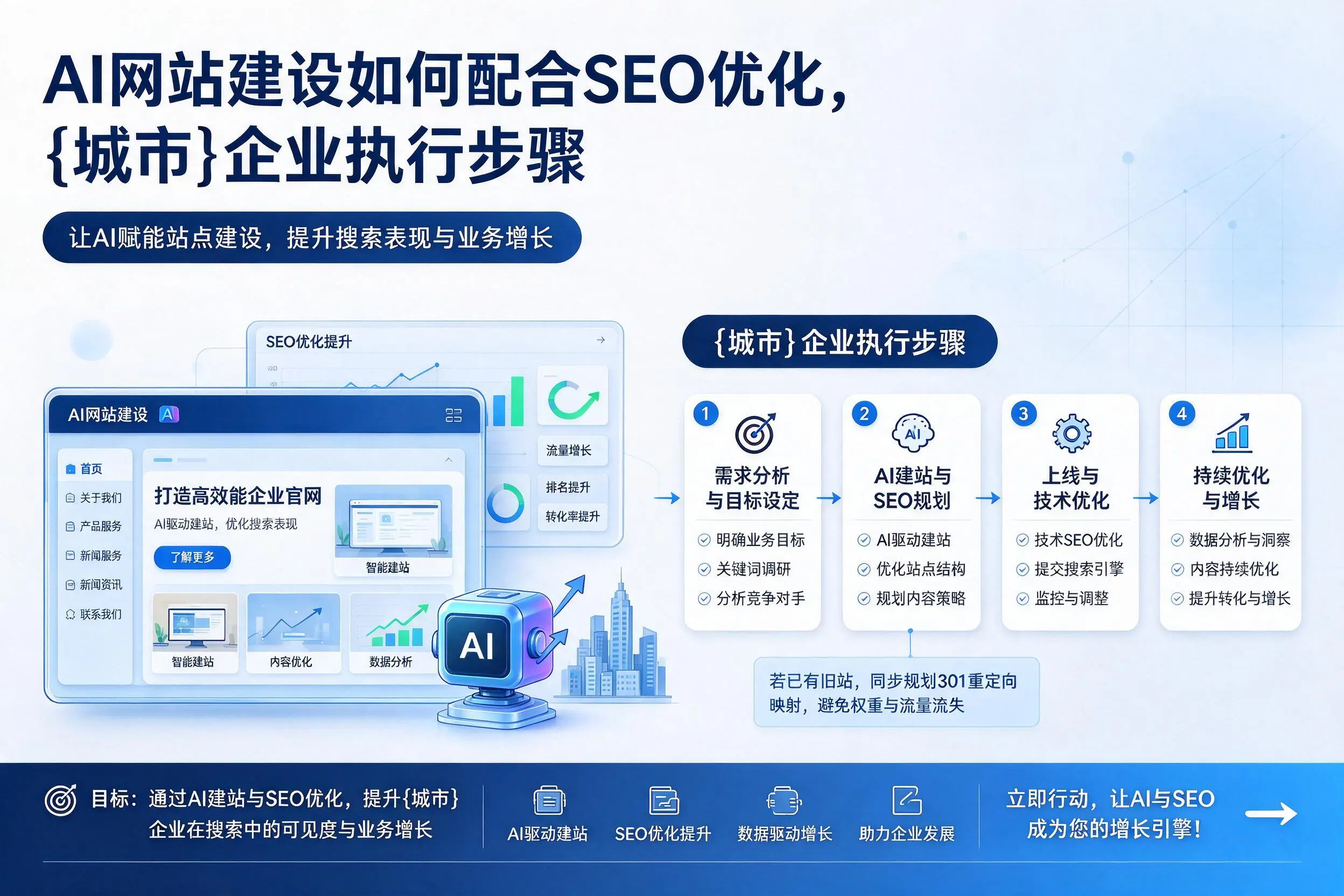 AI网站建设如何配合SEO优化,凉山企业执行步骤