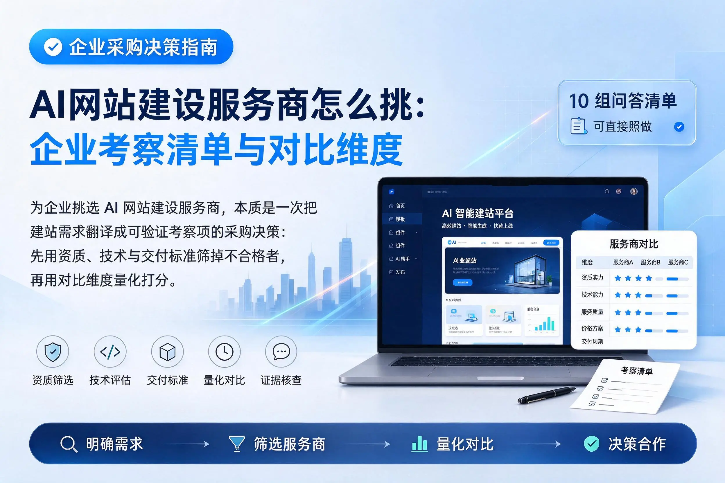 AI网站建设服务商怎么挑:凉山企业考察清单与对比维度