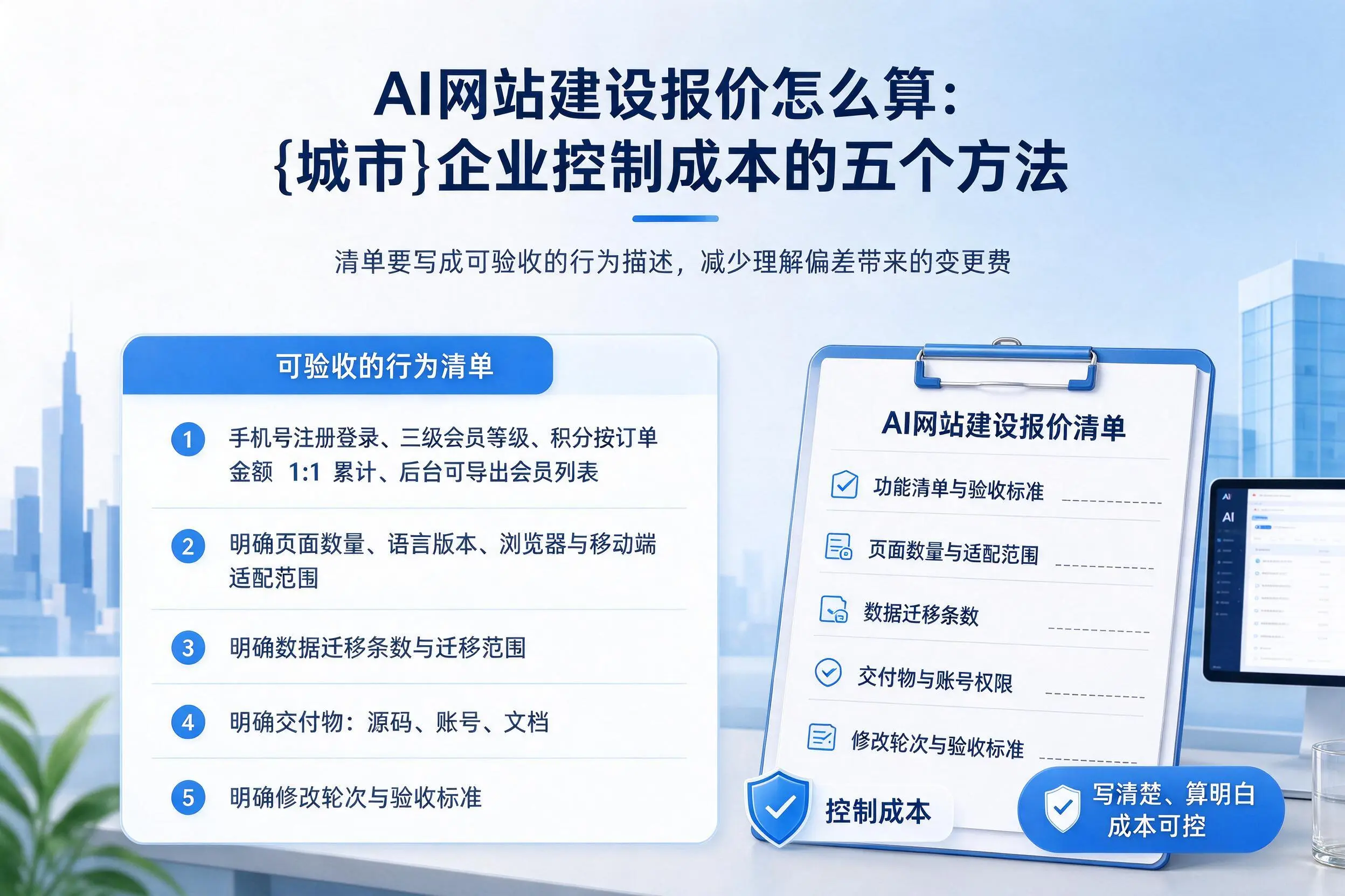 AI网站建设报价怎么算:凉山企业控制成本的五个方法